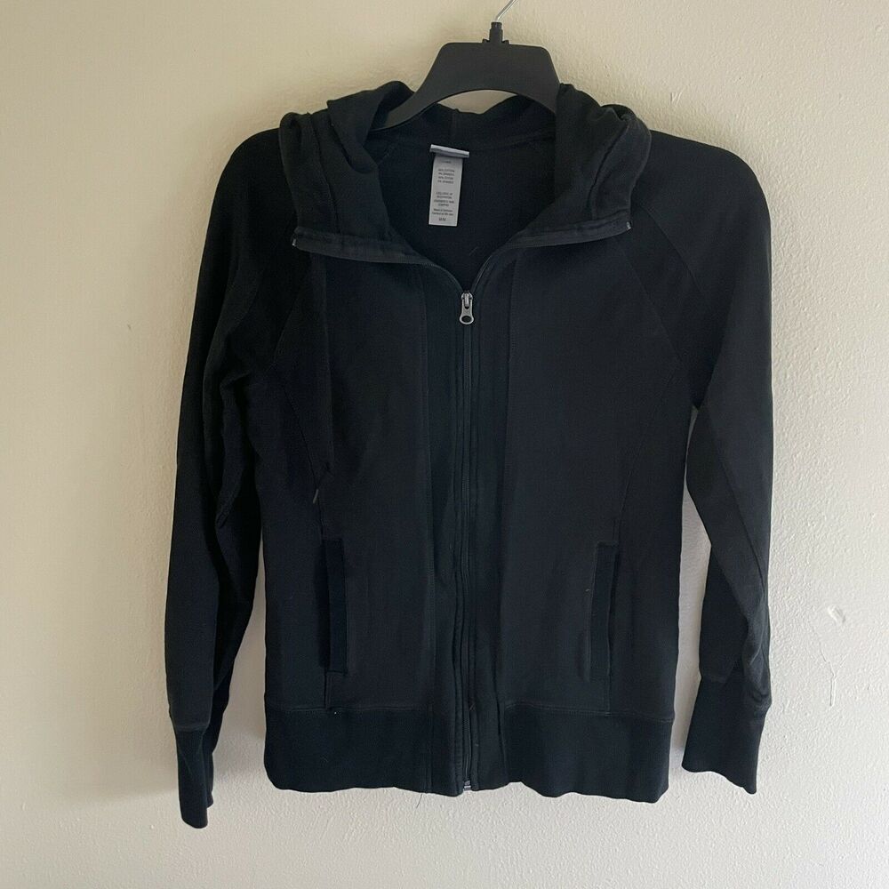 C9 by Champion Black Full Zip Hooded Track Jacket - Size Medium - Y2K Activewear